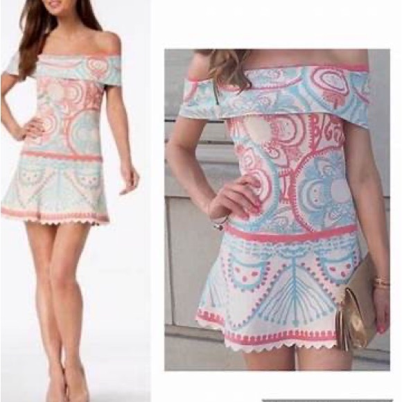 NEW Foxiedox Winnie off shoulder mini dress multi color - Picture 10 of 15